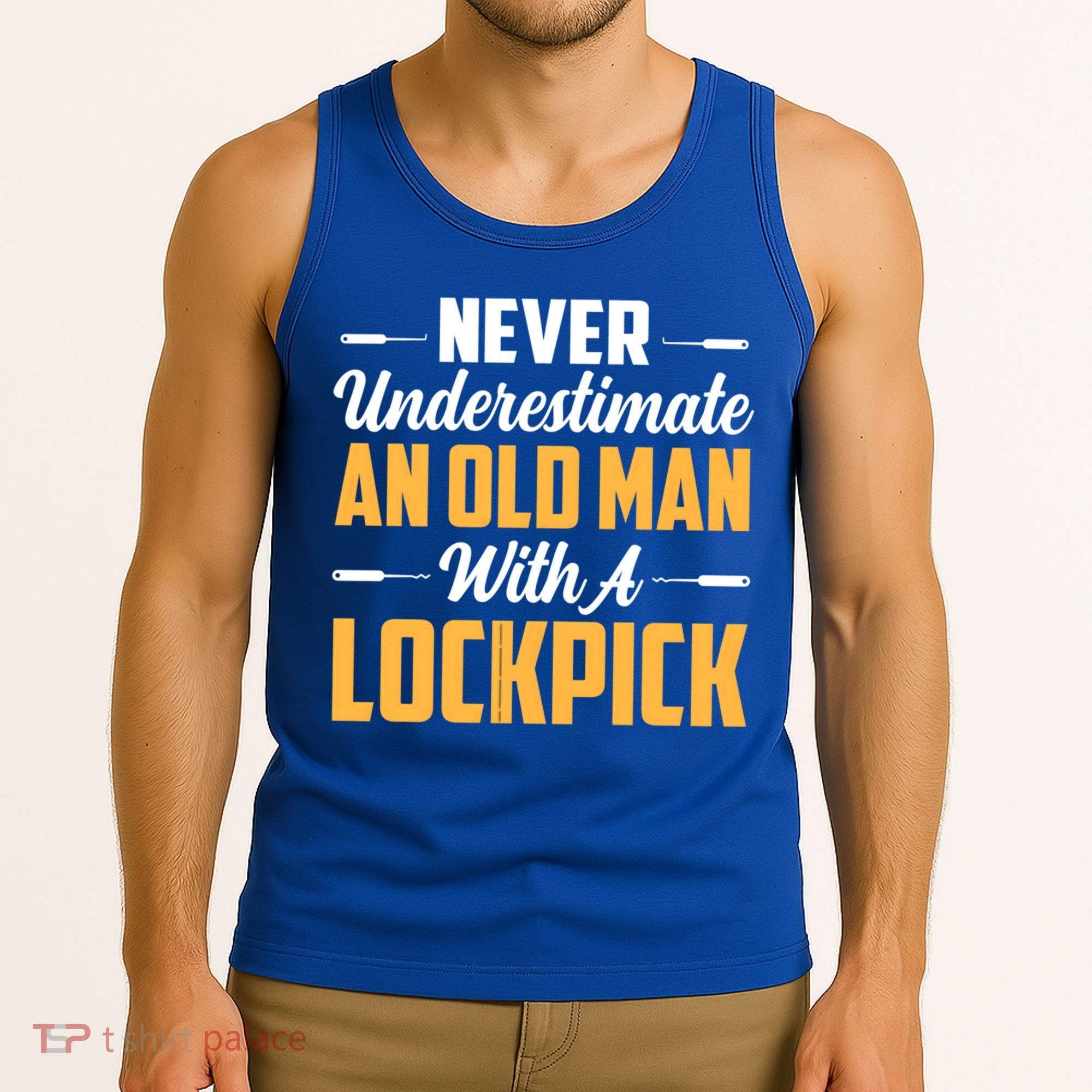 Never Underestimate An Old With A Lockpick Locksmith Gift Tank Top