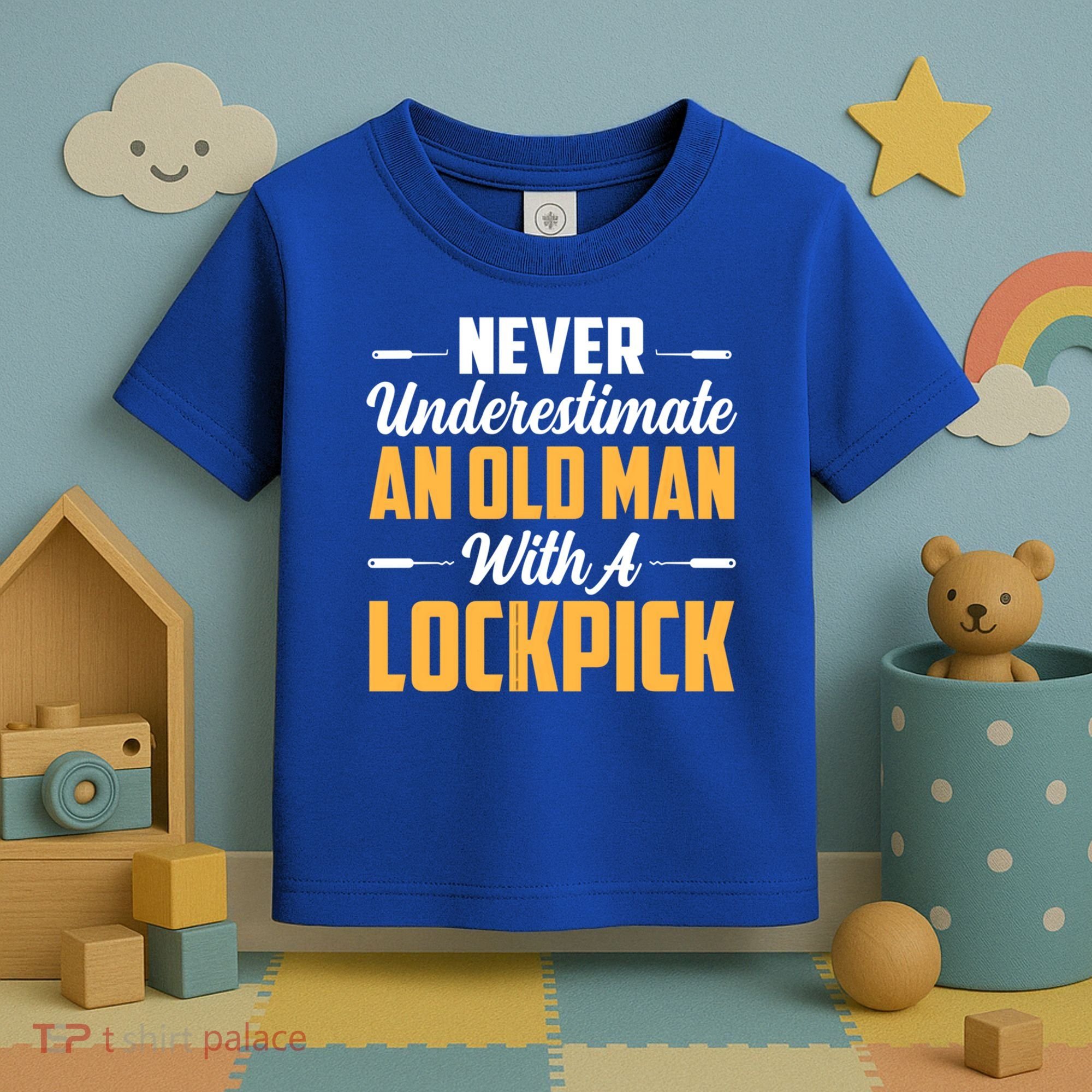 Never Underestimate An Old With A Lockpick Locksmith Gift Toddler T-Shirt