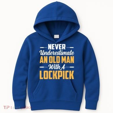 Never Underestimate An Old With A Lockpick Locksmith Gift Kids Hoodie