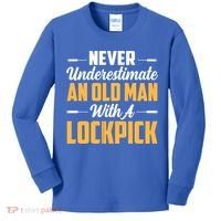 Never Underestimate An Old With A Lockpick Locksmith Gift Kids Long Sleeve Shirt thumb 0
