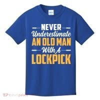 Never Underestimate An Old With A Lockpick Locksmith Gift Kids T-Shirt thumb 0