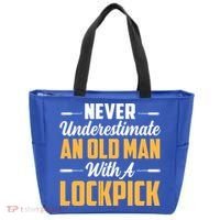 Never Underestimate An Old With A Lockpick Locksmith Gift Tote Bag thumb 0