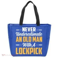 Never Underestimate An Old With A Lockpick Locksmith Gift Tote Bag thumb 0