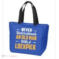 Never Underestimate An Old With A Lockpick Locksmith Gift Tote Bag thumb 3