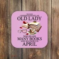 Never Underestimate An Old Lady Who Reads Many Books Gift Coaster thumb 0