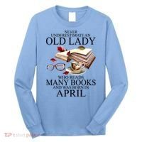 Never Underestimate An Old Lady Who Reads Many Books Gift Long Sleeve Shirt thumb 0
