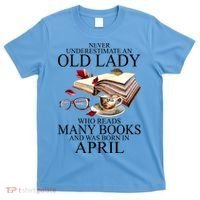Never Underestimate An Old Lady Who Reads Many Books Gift T-Shirt thumb 0