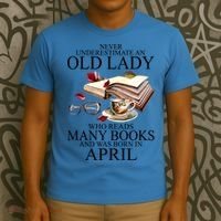 Never Underestimate An Old Lady Who Reads Many Books Gift T-Shirt thumb 3