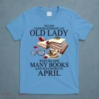 Never Underestimate An Old Lady Who Reads Many Books Gift T-Shirt thumb 4