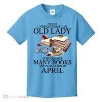Never Underestimate An Old Lady Who Reads Many Books Gift Kids T-Shirt thumb 0