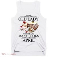 Never Underestimate An Old Lady Who Reads Many Books Gift Tank Top thumb 0
