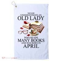 Never Underestimate An Old Lady Who Reads Many Books Gift Golf Towel thumb 0