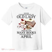 Never Underestimate An Old Lady Who Reads Many Books Gift Toddler T-Shirt thumb 0