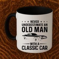 Never Underestimate An Old With A Classic Muscle Car Gift Coffee Mug thumb 2