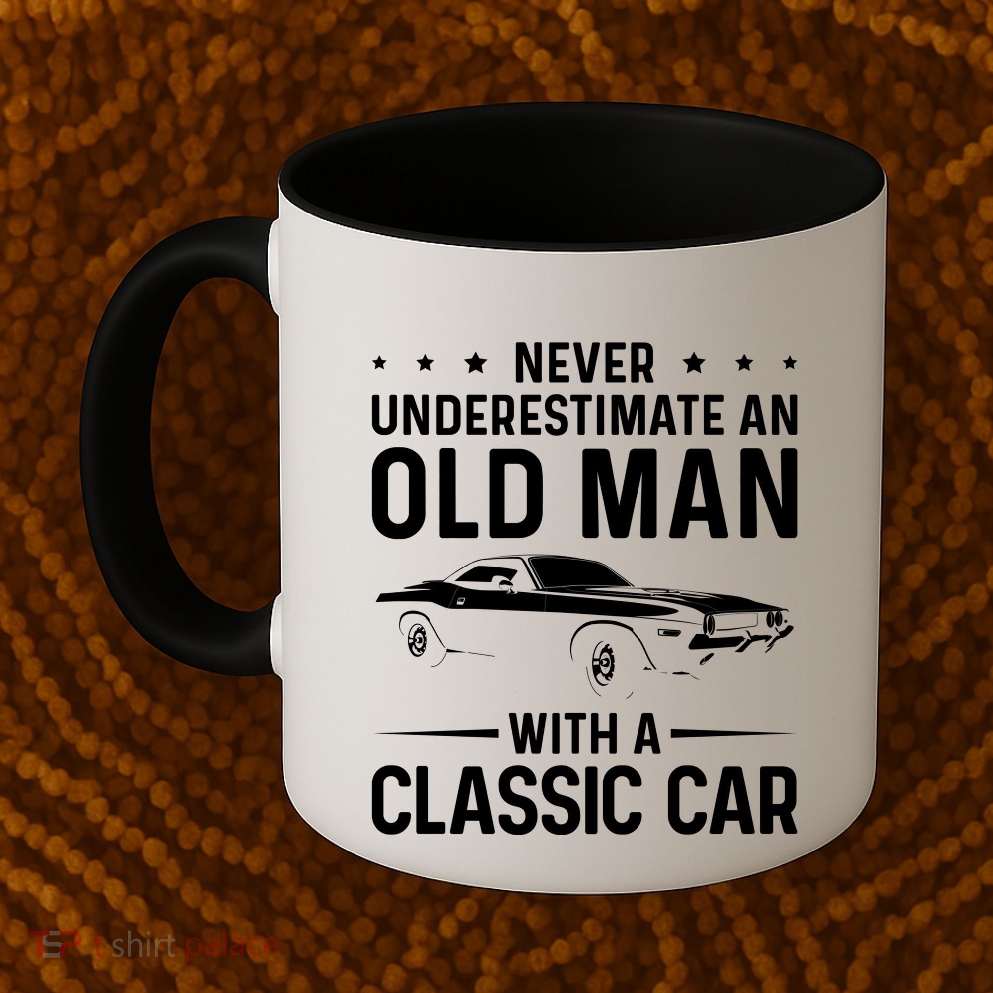 Never Underestimate An Old With A Classic Muscle Car Gift Coffee Mug