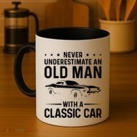 Never Underestimate An Old With A Classic Muscle Car Gift Coffee Mug thumb 4