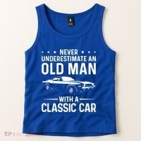 Never Underestimate An Old With A Classic Muscle Car Gift Tank Top thumb 2