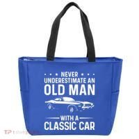 Never Underestimate An Old With A Classic Muscle Car Gift Tote Bag thumb 0