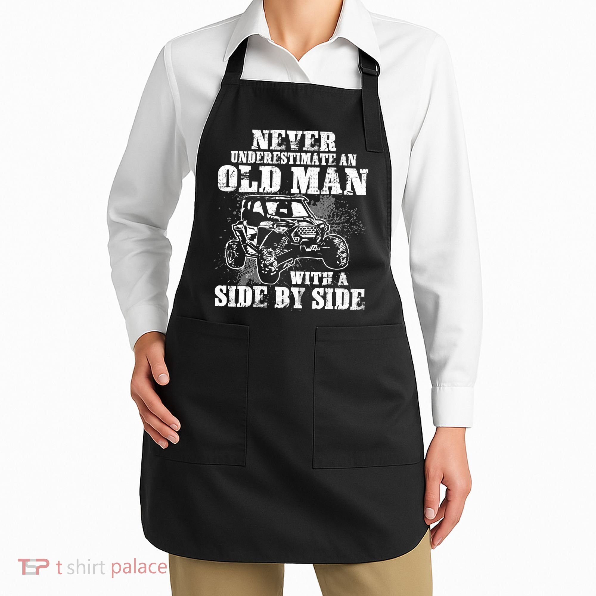 Never Underestimate An Old Man Funny Apron