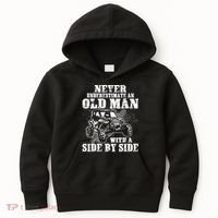 Never Underestimate An Old Man Funny Kids Hoodie thumb 0