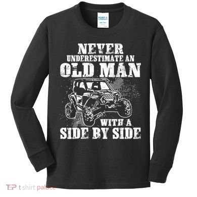 Never Underestimate An Old Man Funny Kids Long Sleeve Shirt