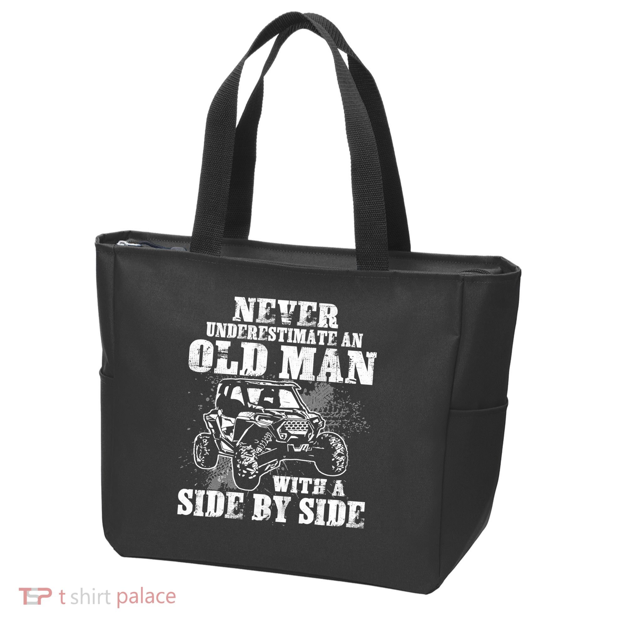 Never Underestimate An Old Man Funny Tote Bag