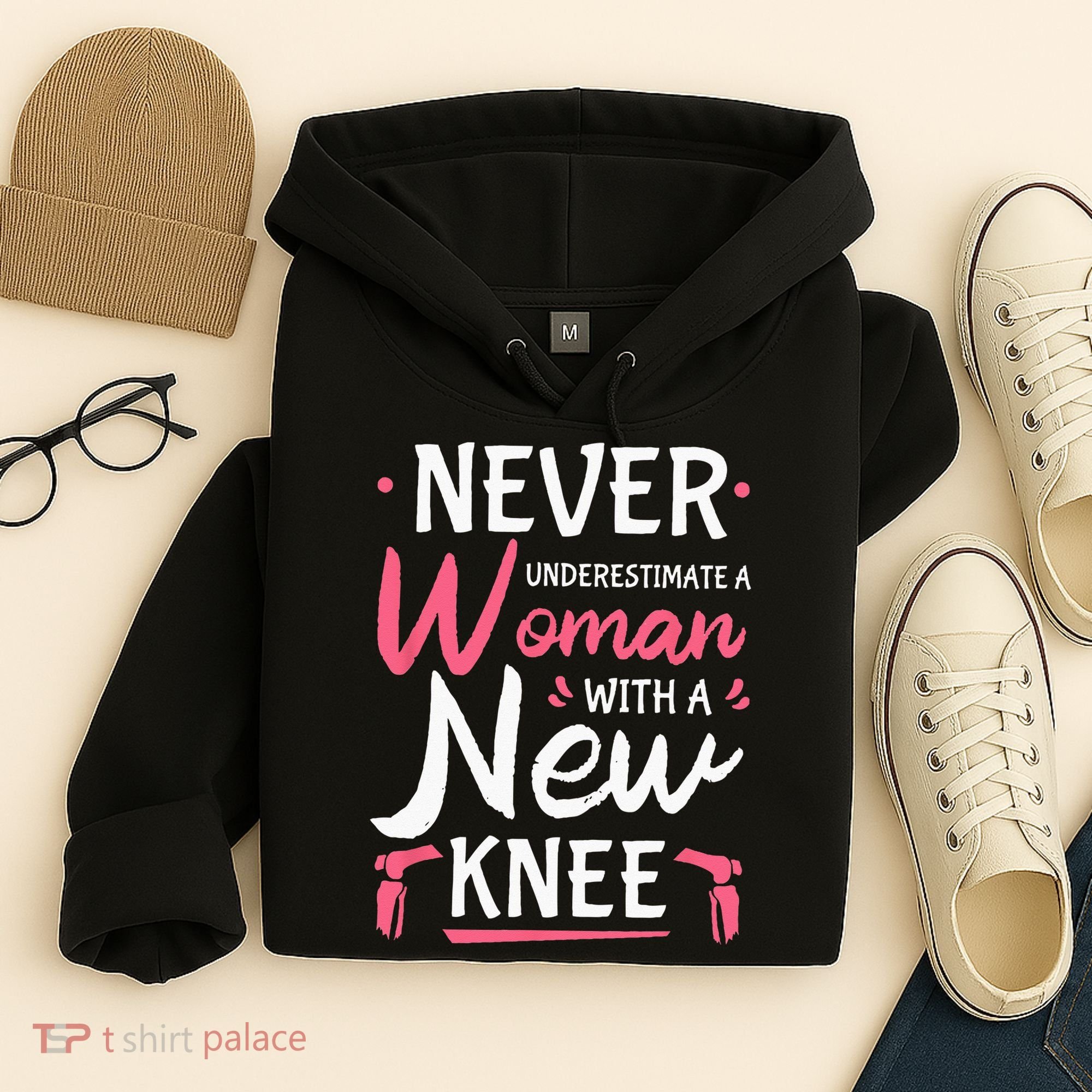 Never Underestimate A Women New Knee Replacement Surgery Hoodie