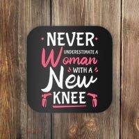 Never Underestimate A Women New Knee Replacement Surgery Coaster thumb 0