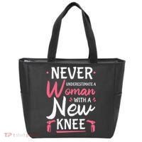 Never Underestimate A Women New Knee Replacement Surgery Tote Bag thumb 0
