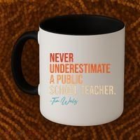 Never Underestimate A Public School Teacher Harris Walz 2024 Coffee Mug thumb 2