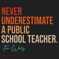 Never Underestimate A Public School Teacher Harris Walz 2024 Beanie thumb 2