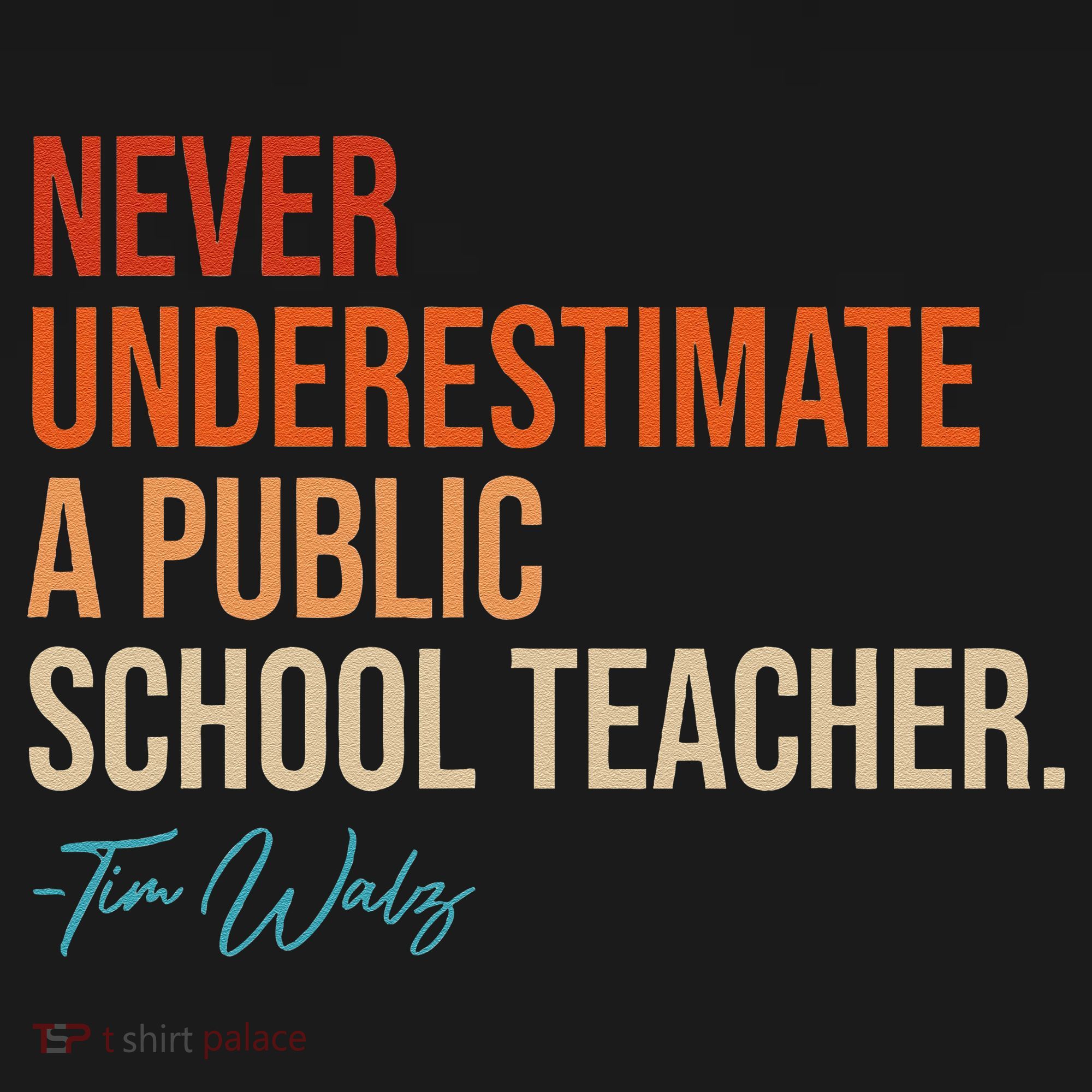 Never Underestimate A Public School Teacher Harris Walz 2024 Women's Hoodie