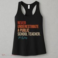 Never Underestimate A Public School Teacher Harris Walz 2024 Women's Tank Top thumb 3