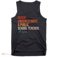 Never Underestimate A Public School Teacher Harris Walz 2024 Tank Top thumb 0