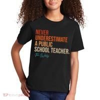 Never Underestimate A Public School Teacher Harris Walz 2024 Kids T-Shirt thumb 2
