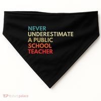 Never Underestimate A Public School Teacher Walz Waltz USA-Made Doggie Bandana thumb 0