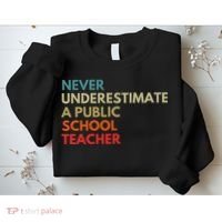 Never Underestimate A Public School Teacher Walz Waltz Sweatshirt thumb 2