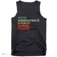 Never Underestimate A Public School Teacher Walz Waltz Tank Top thumb 0