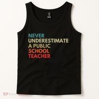 Never Underestimate A Public School Teacher Walz Waltz Tank Top thumb 2