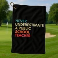 Never Underestimate A Public School Teacher Walz Waltz Golf Towel thumb 1