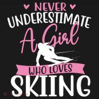 Never Underestimate A Girl Who Loves Skiing Skier Ski Baby Bodysuit thumb 2