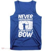 Never Underestimate A Mom With A Bowhunting Arrows Archery Gift Tank Top thumb 0