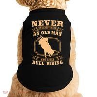 Never Underestimate An Old Man Bull Riding Rodeo Sport Doggie Tank thumb 0
