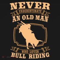 Never Underestimate An Old Man Bull Riding Rodeo Sport Polo thumb 3