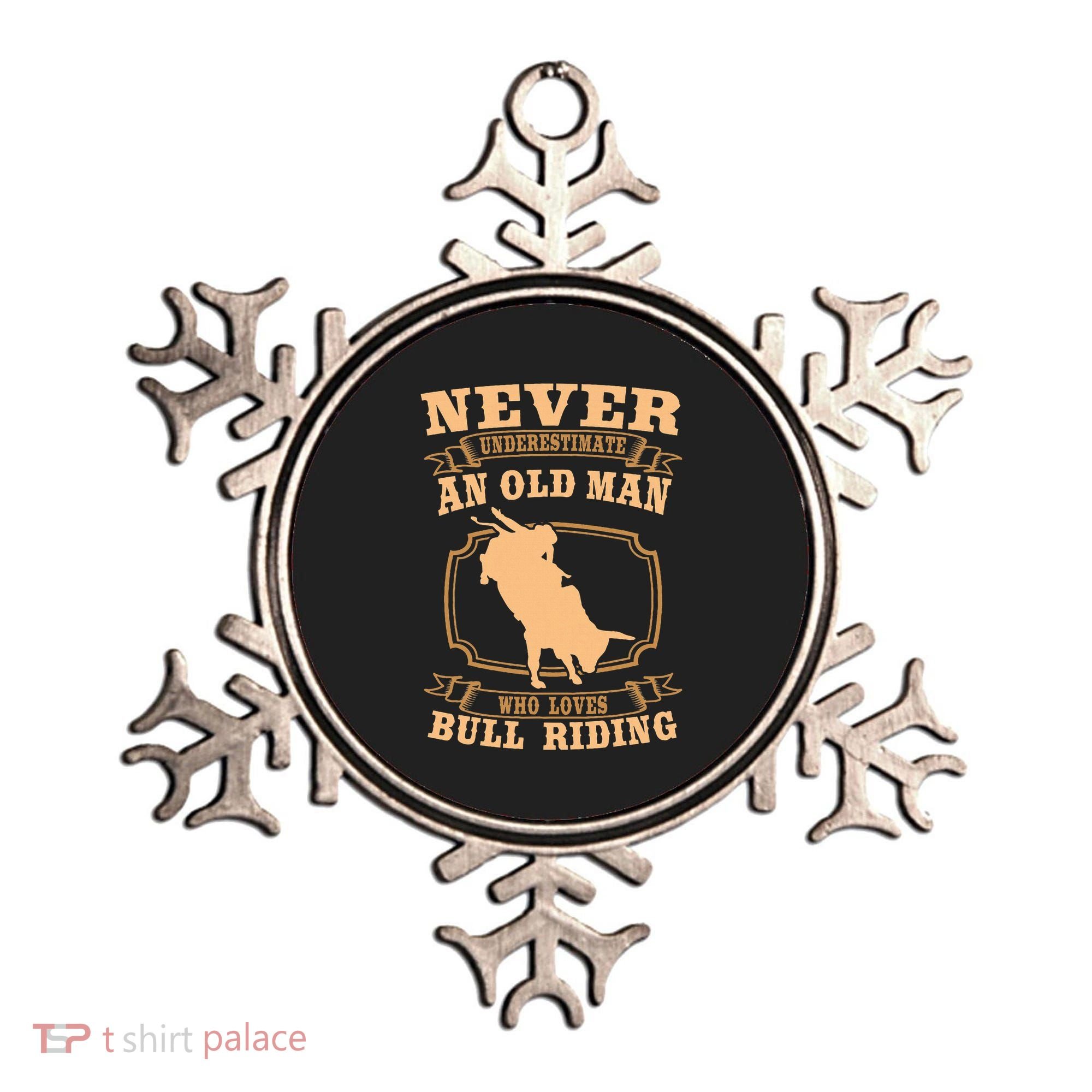 Never Underestimate An Old Man Bull Riding Rodeo Sport Ornament