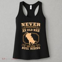 Never Underestimate An Old Man Bull Riding Rodeo Sport Women's Tank Top thumb 3