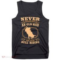 Never Underestimate An Old Man Bull Riding Rodeo Sport Tank Top thumb 0