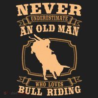 Never Underestimate An Old Man Bull Riding Rodeo Sport Golf Towel thumb 3