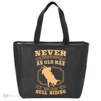 Never Underestimate An Old Man Bull Riding Rodeo Sport Tote Bag thumb 0
