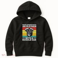 Never Underestimate An Old Man With A Muscle Car Kids Hoodie thumb 0